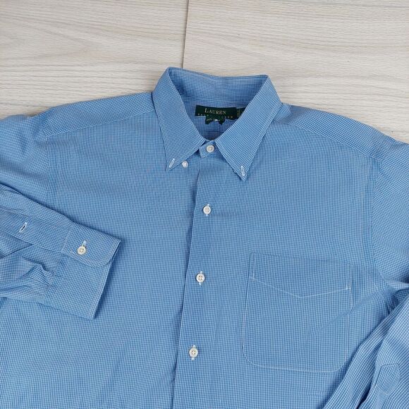 Lauren Ralph Lauren Shirt Mens 16 32/33 Long Sleeve Button Down Gingham Check - Picture 3 of 6